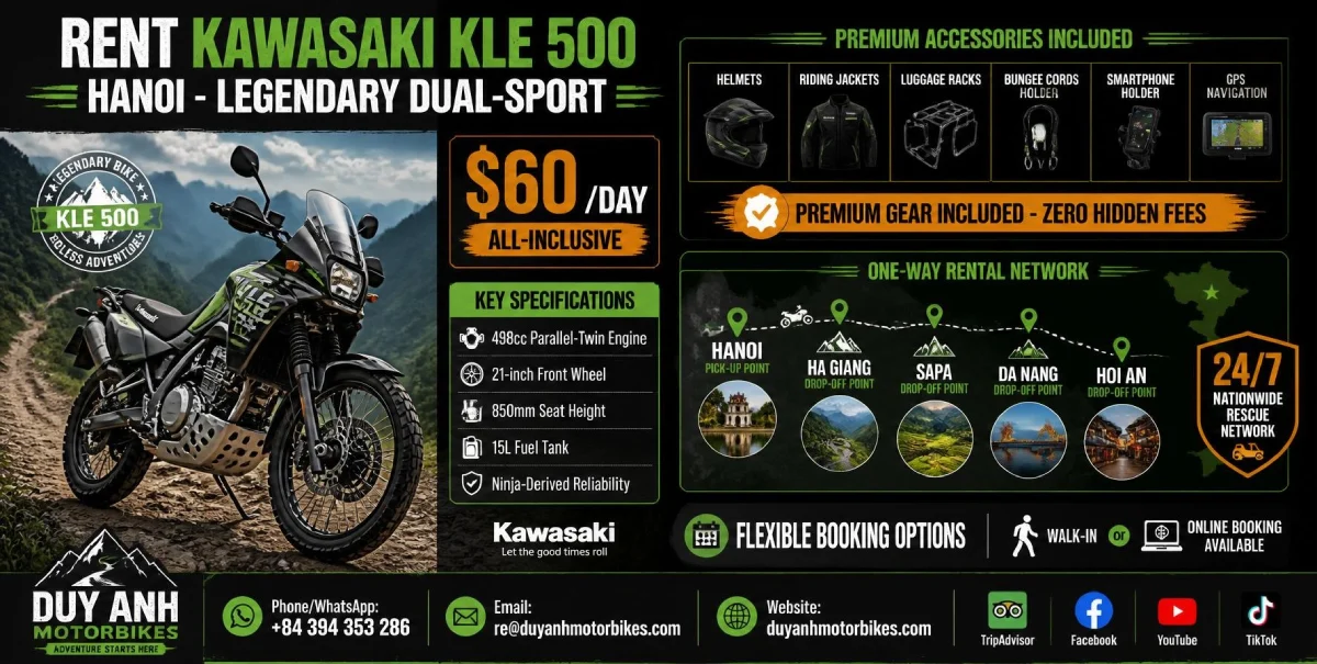 rent kawasaki kle 500 hanoi
