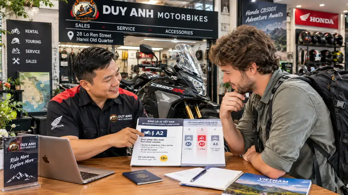 do i need A2 driving license for honda cb500x in vietnam